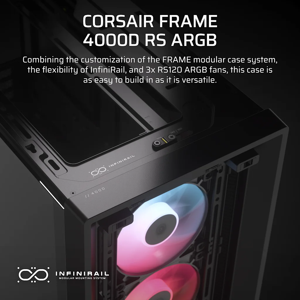 CORSAIR FRAME 4000D RS ARGB Mid-Tower PC Case — Black - Image 2