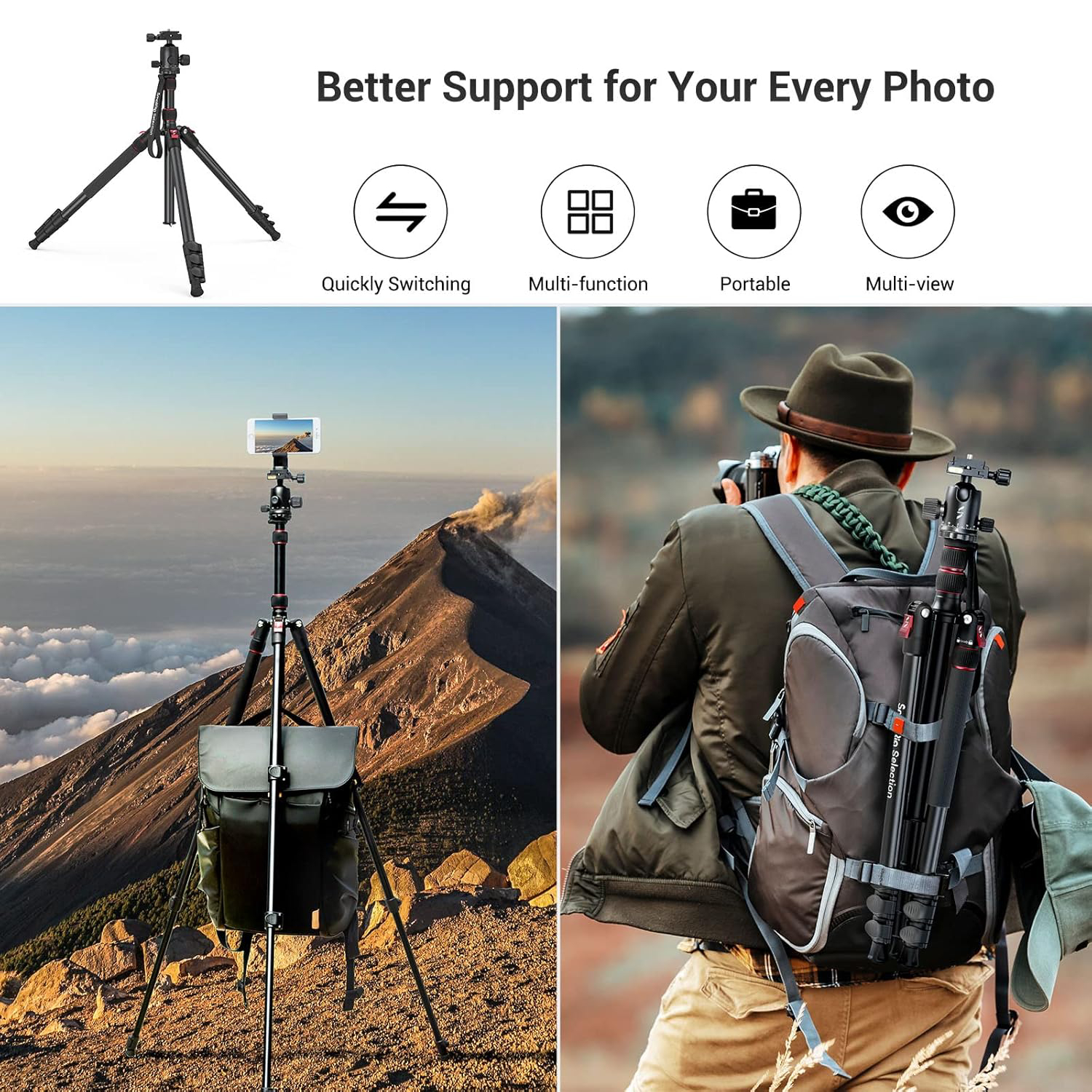 SmallRig CT-10 Aluminium Camera Tripod and Monopod - Image 2